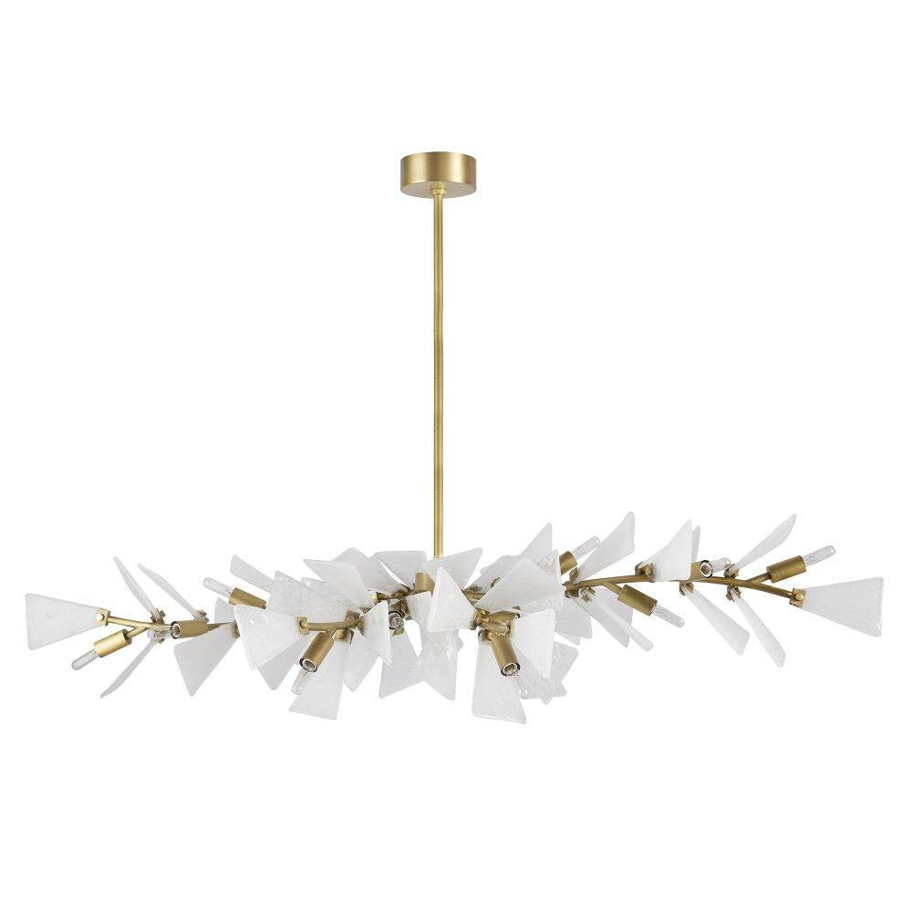 Delmar 12 Light Chandelier in Clear Seedy/Antique Brass