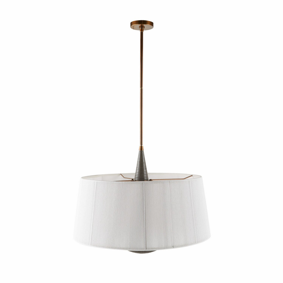 Middlebury Six Light Pendant in Graphite/Graphite/Heritage Brass
