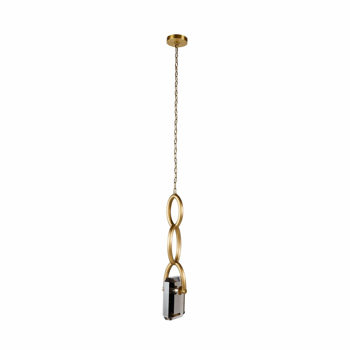 Estate LED Pendant in Smoke/Antique Brass