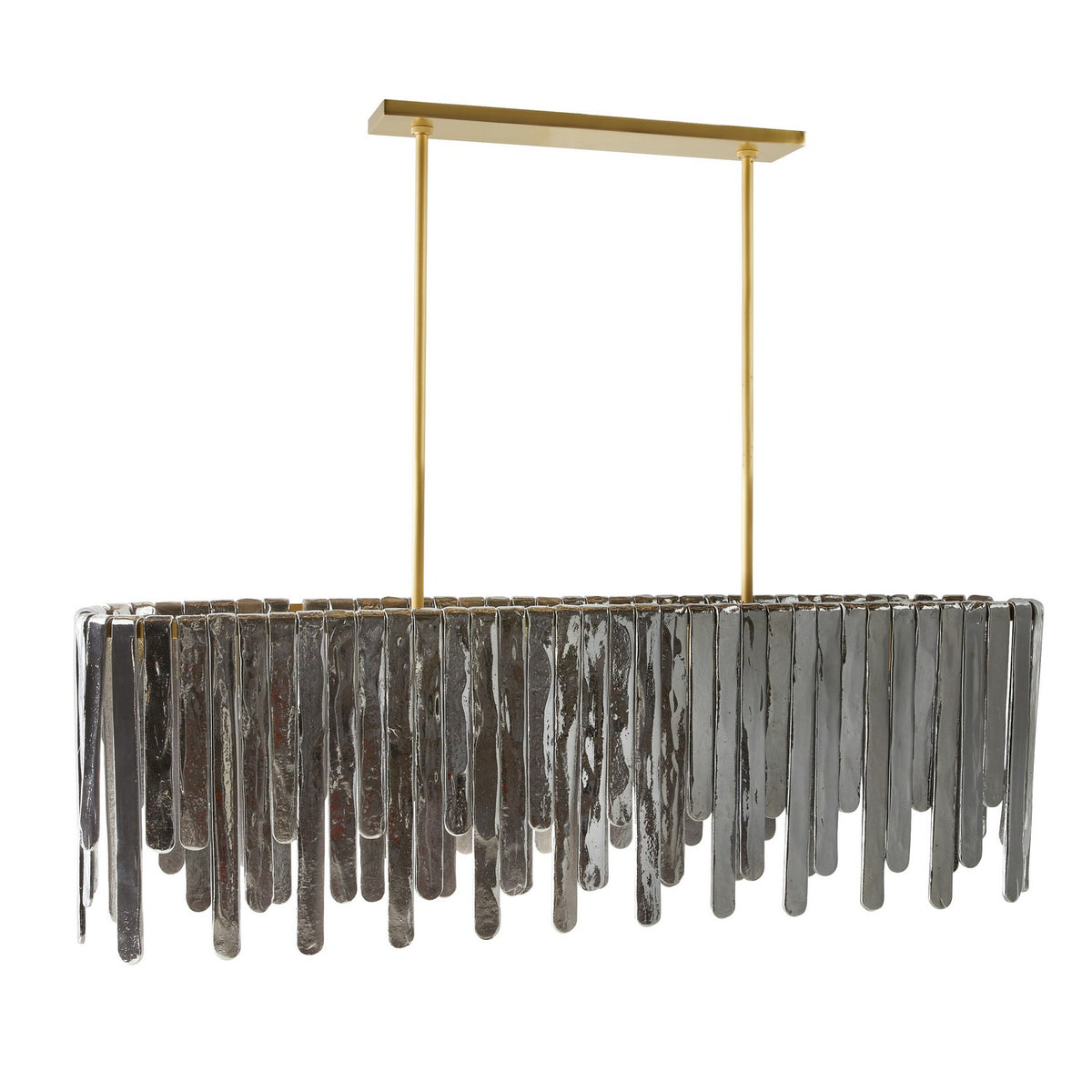 Leighton Seven Light Chandelier in Smoke Luster/Antique Brass