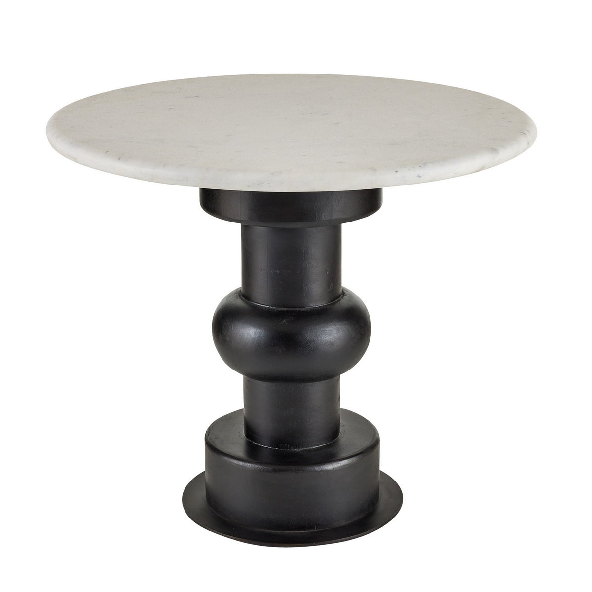 Devito End Table in White/Ebony/Bronze