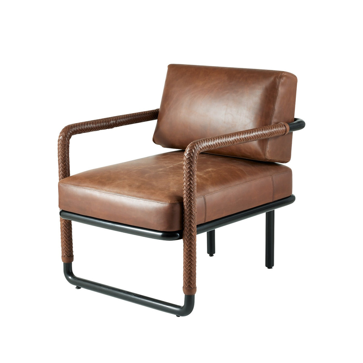 Chaise Durham en cognac/bronze noirci