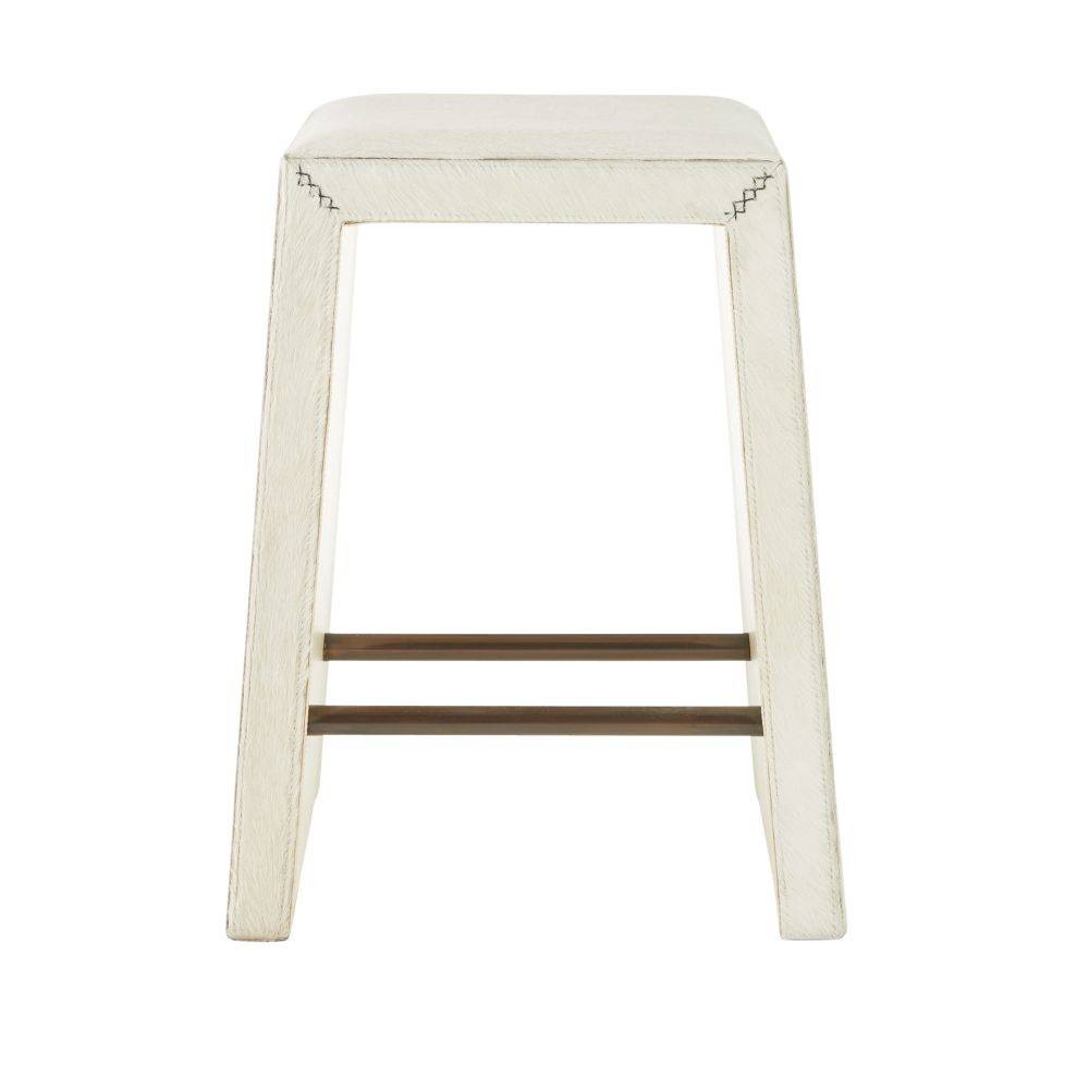 Cowan Counter Stool in White/Antique Brass