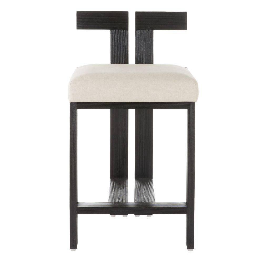 Enola Counter Stool in Natural/Ebony/Antique Brass