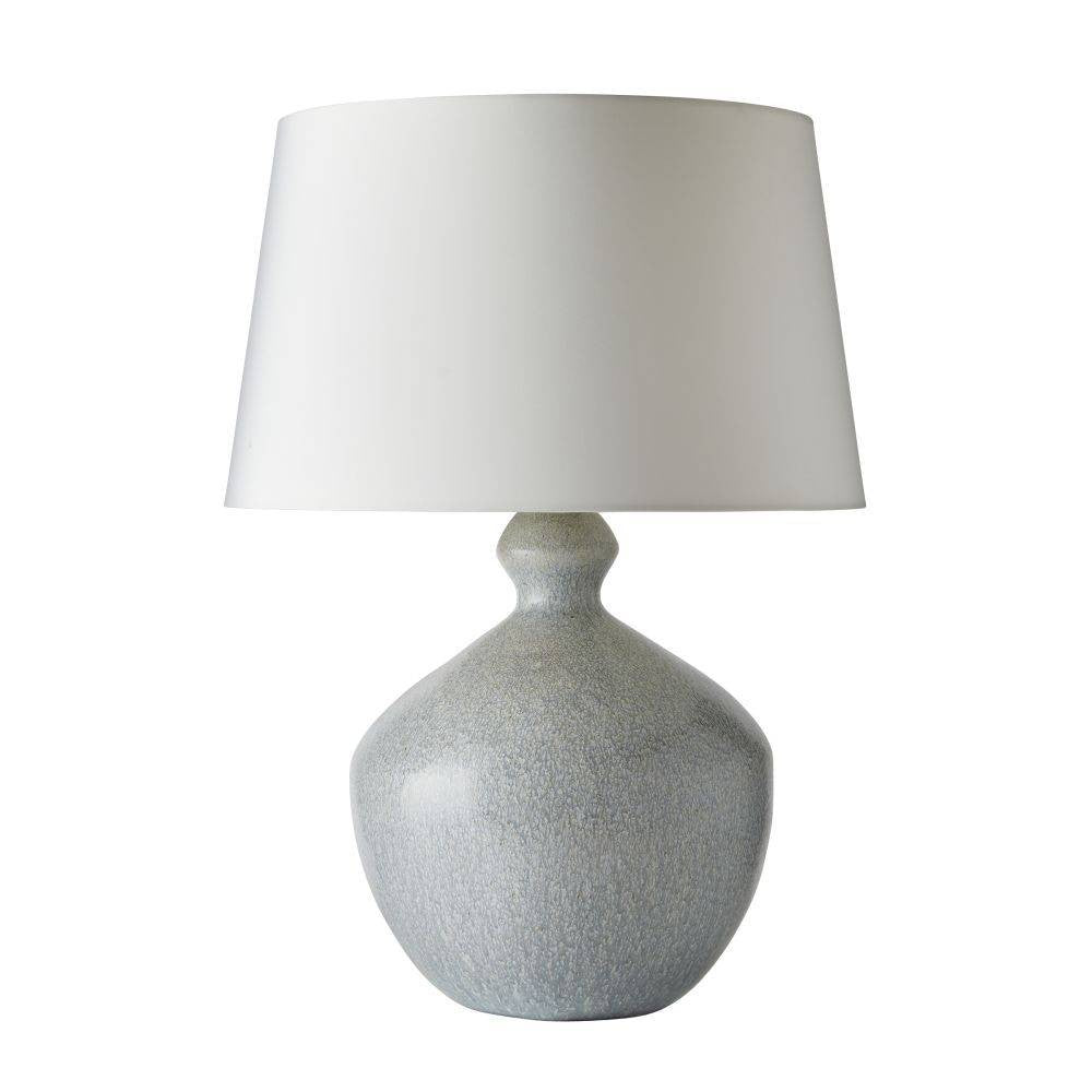 Lampe de table Clémentine à une lumière, coloris Icy Morn/Laiton antique/Blanc cassé/Blanc cassé