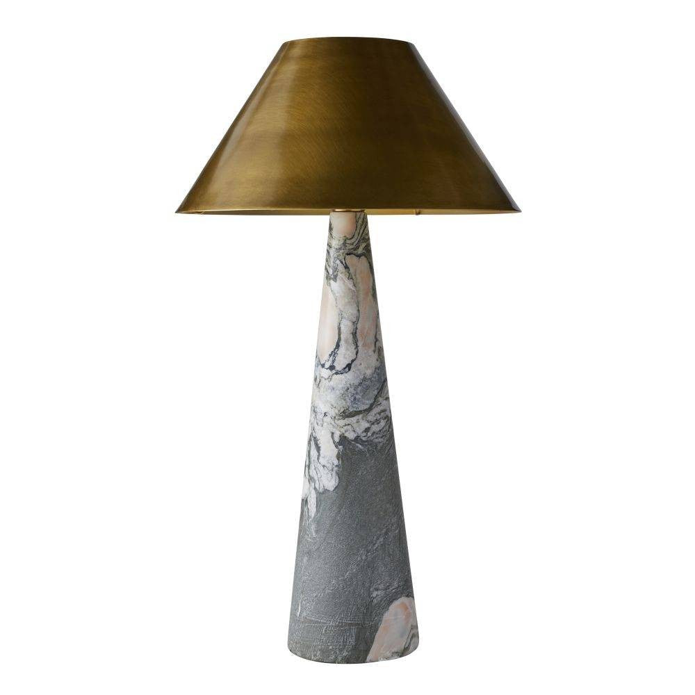 Chanel One Light Table Lamp in Calacatta Viola/Antique Brass