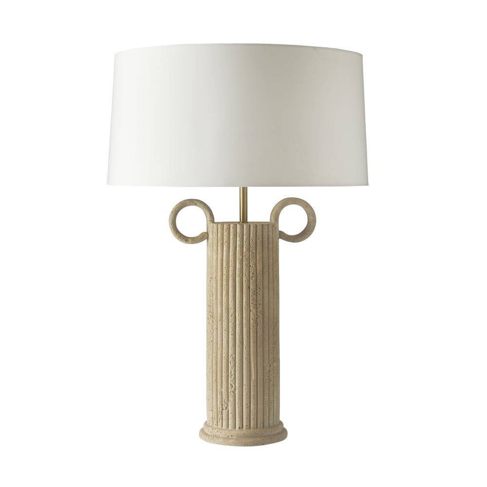 Eros One Light Table Lamp in Sand/Antique Brass/Ivory/White