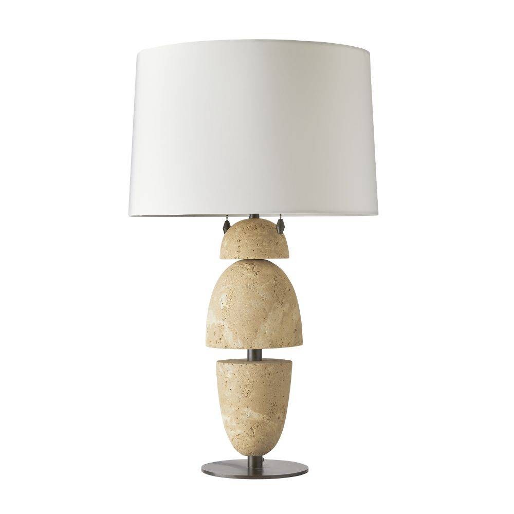 Comal Two Light Table Lamp in Sand/Bronze/Bronze/Off-White/Off-White