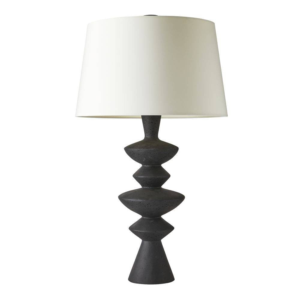 Jillian One Light Table Lamp in Charcoal/Antique Brass/Ivory/Ivory