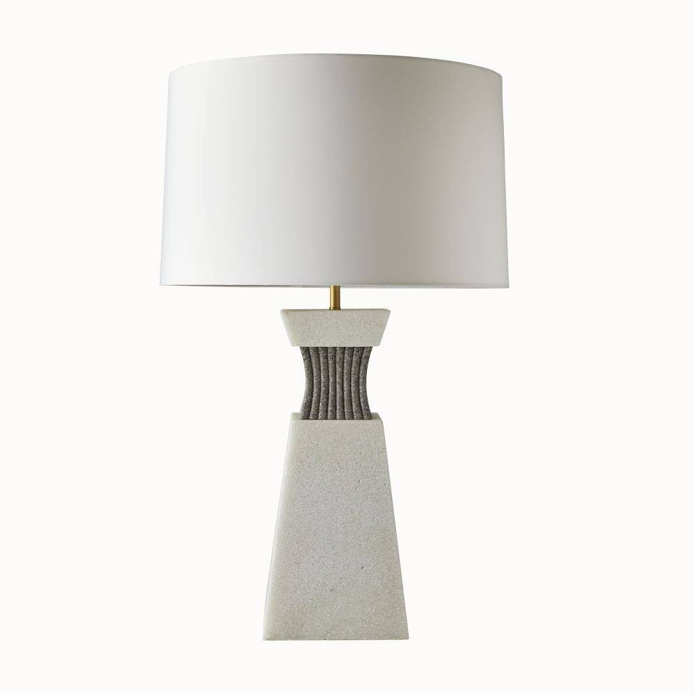 Dynasty One Light Table Lamp in Ivory/Graphite/Antique Brass/Off-White/Off-White