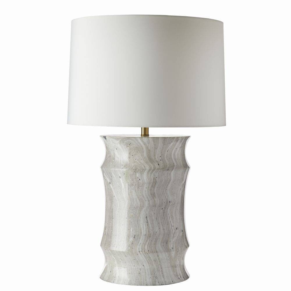 Destin One Light Table Lamp in Moon Storm/Antique Brass/Off-White/Off-White