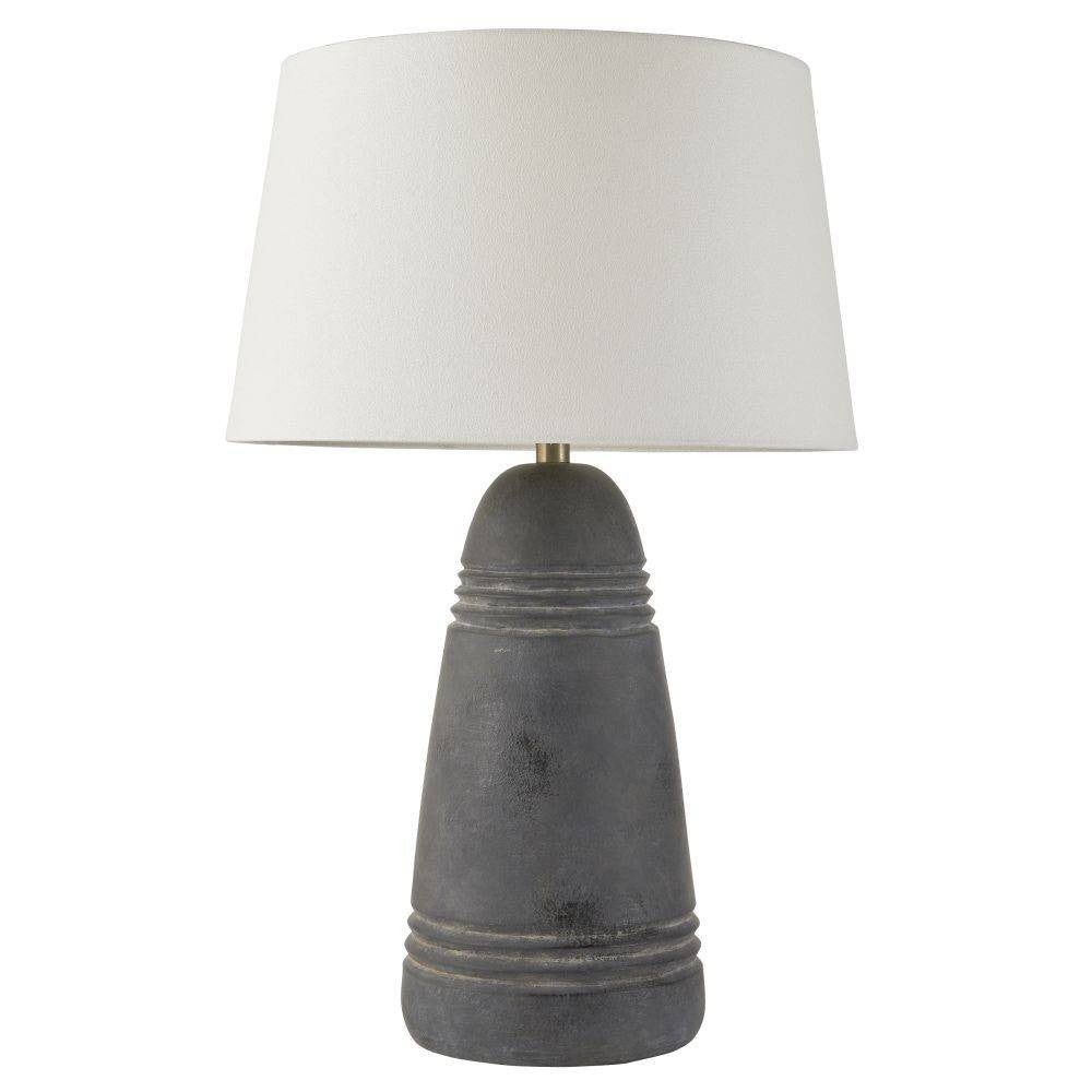 Django One Light Table Lamp in Matte Charcoal/Antique Brass/Off-White/Off-White