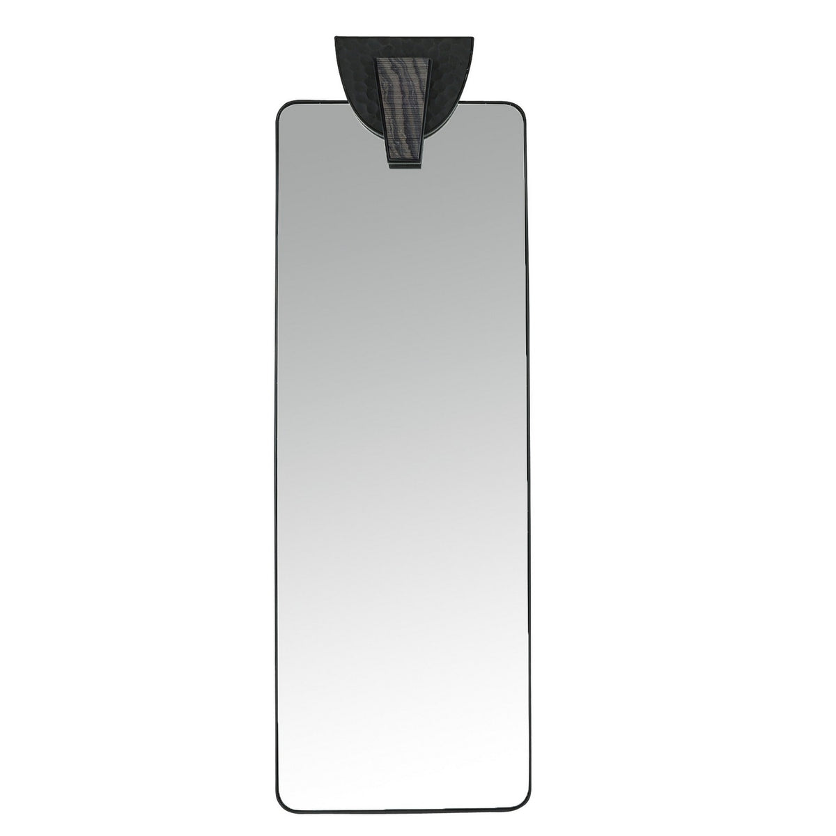 Copperhead Floor Mirror in Blackened Iron/Plain/Ebony/Black