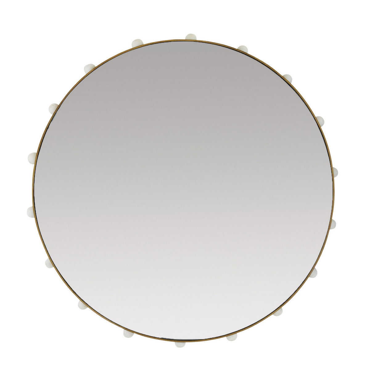 Estera Mirror in Antique Brass/White/Plain