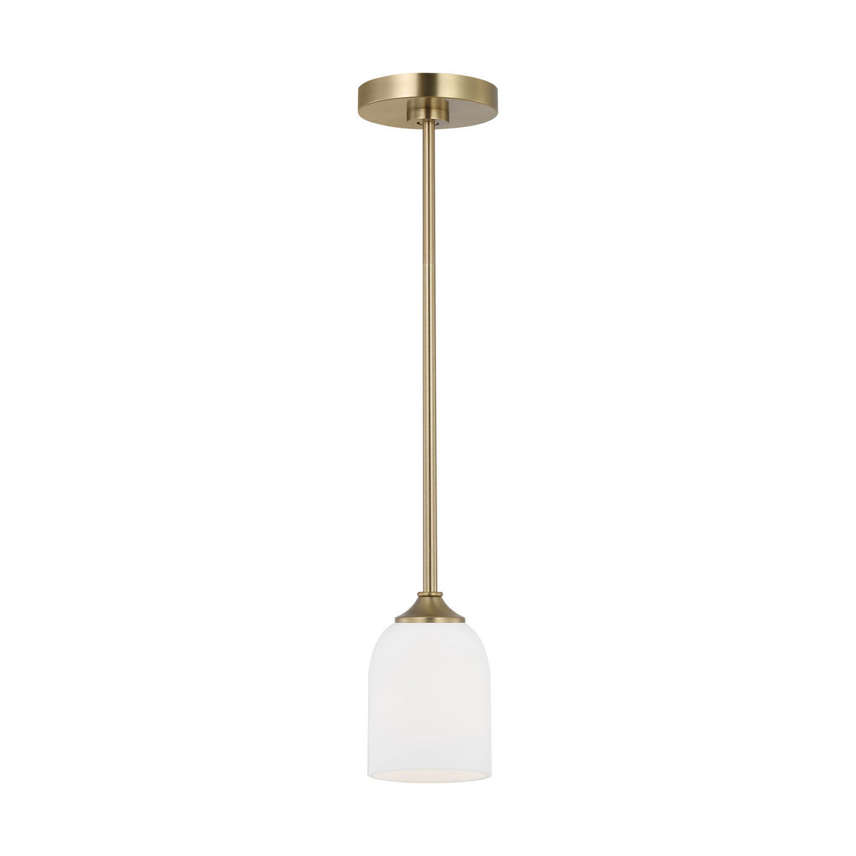 Emile One Light Mini Pendant in Satin Brass