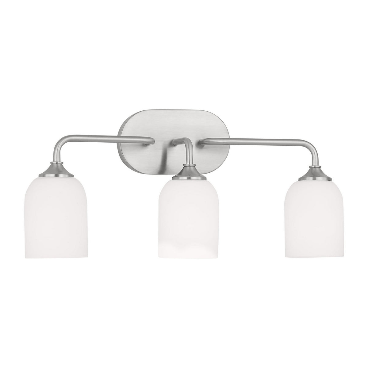 Emile Three Light Vanity in Brushed Steel