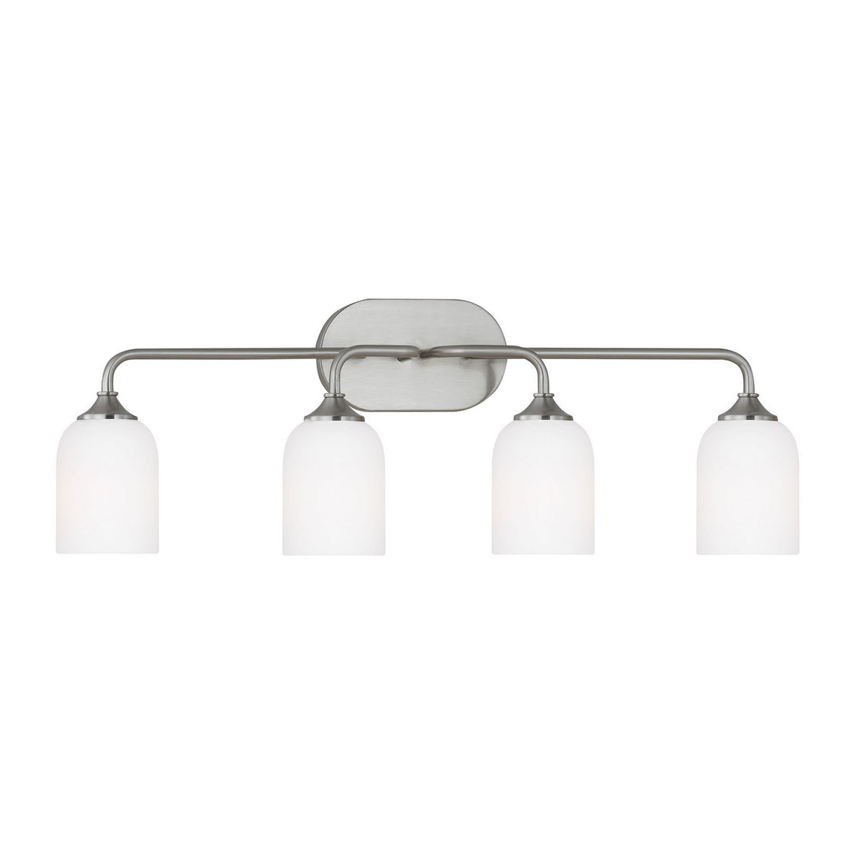 Emile Four Light Vanity in Brushed Steel