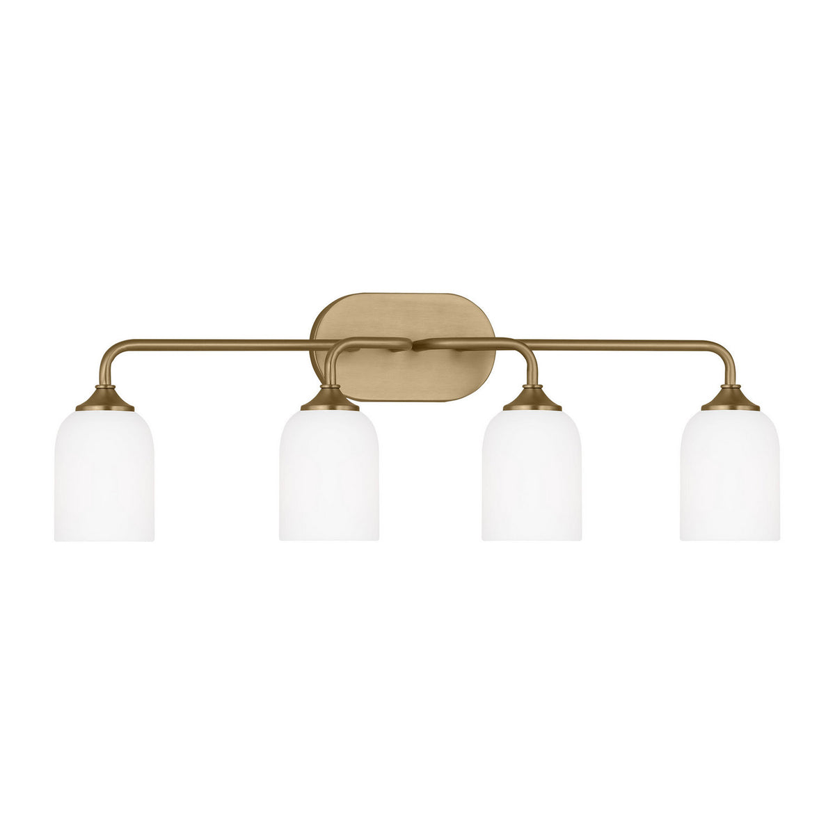 Emile Four Light Vanity in Satin Brass