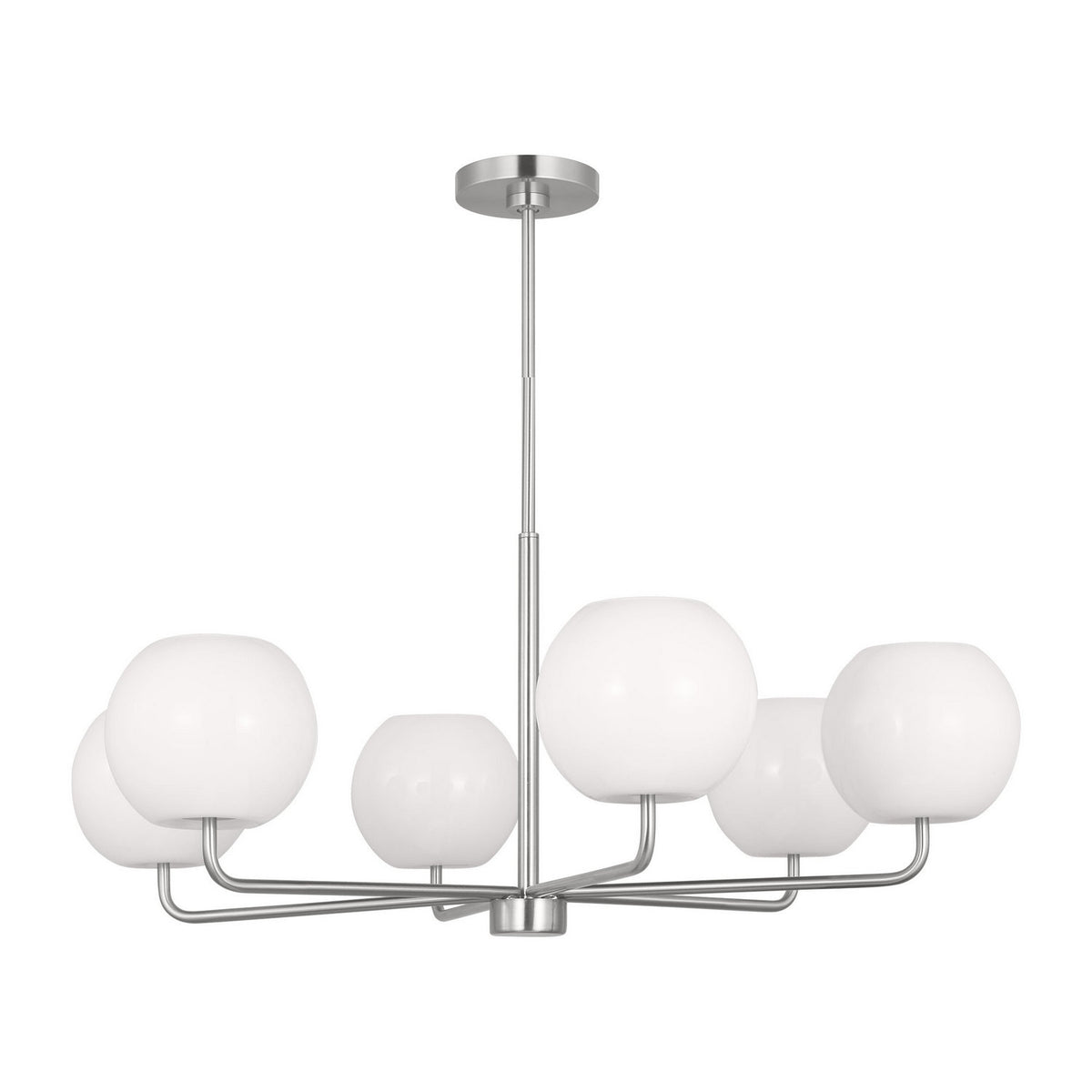 Rory Six Light Chandelier in Brushed Steel