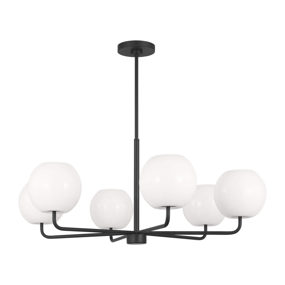 Rory Six Light Chandelier in Midnight Black