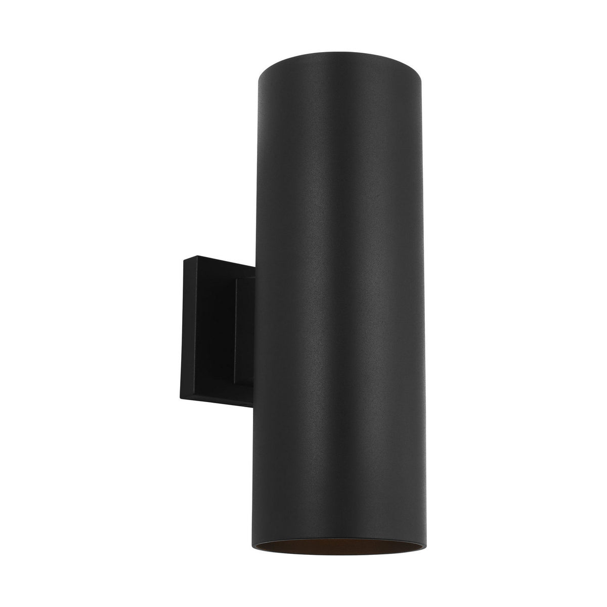 Outdoor Cylinders Two Light Wall Lantern in Textured Black