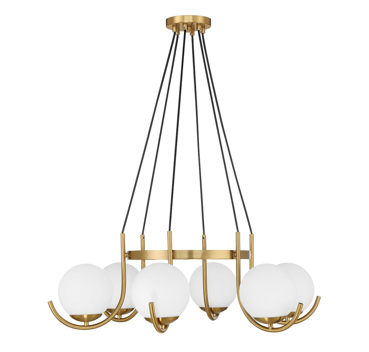 Abella Six Light Chandelier in Warm Brass