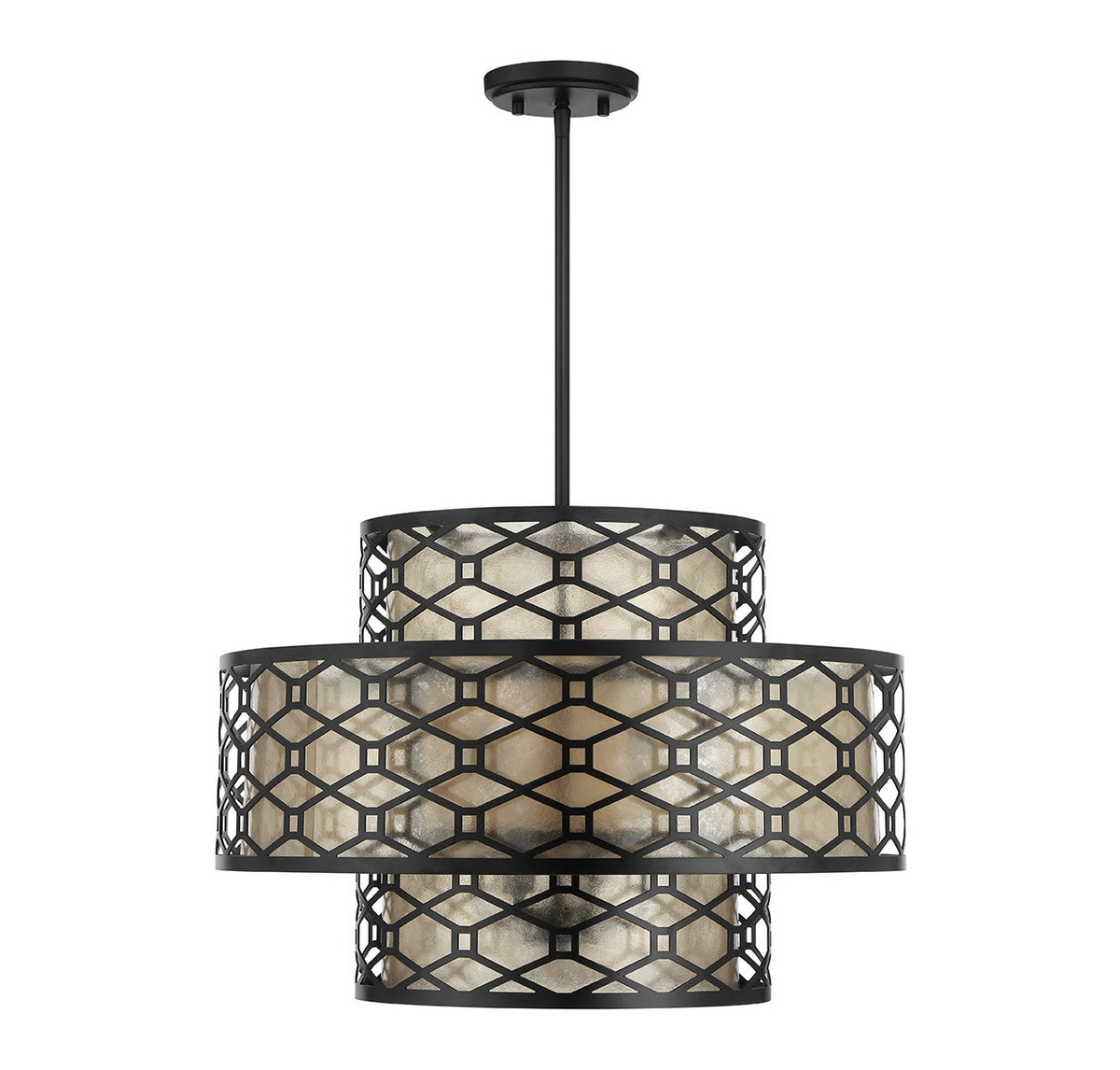 Mannheim Four Light Pendant in Matte Black