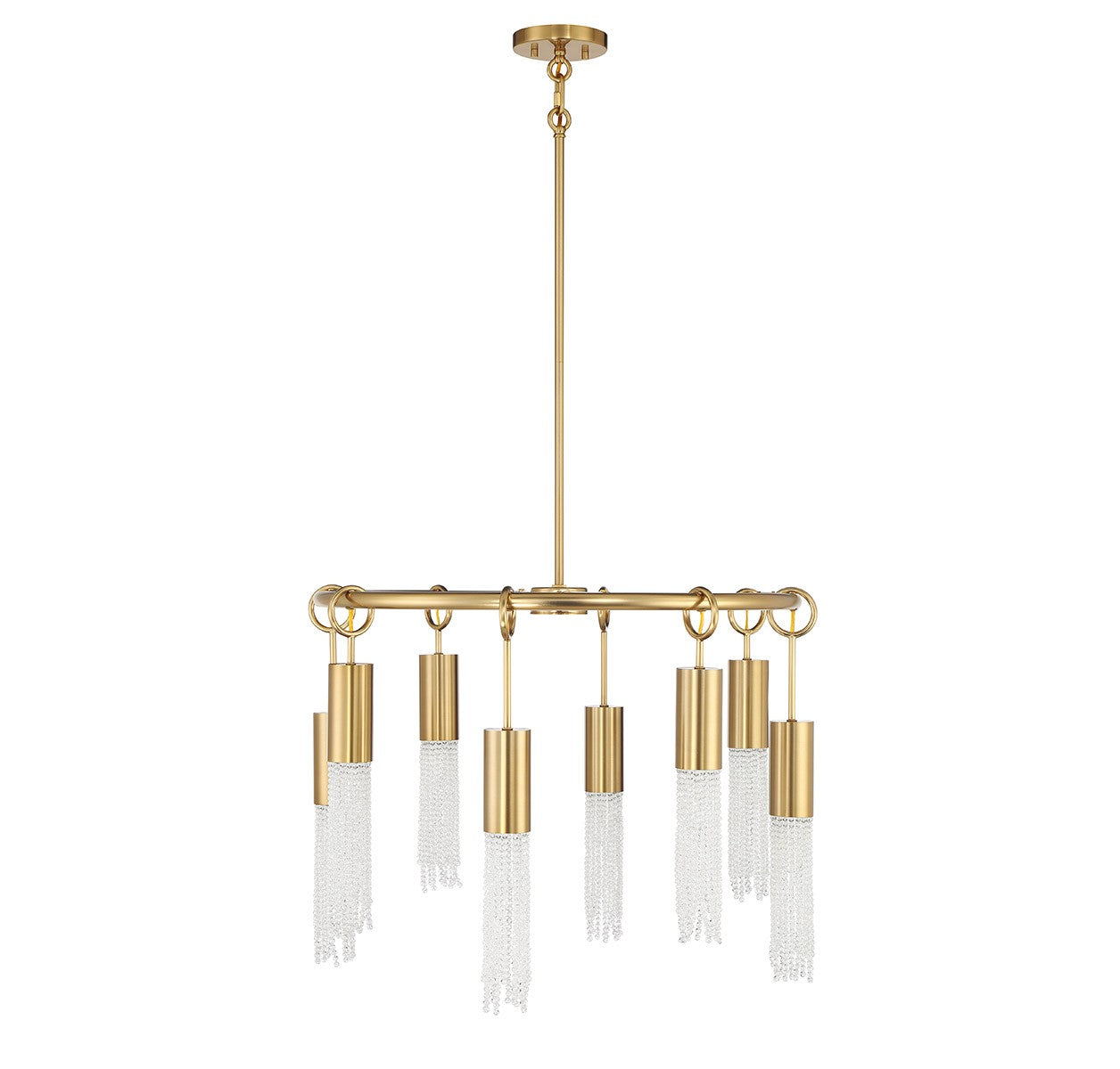 Lustre Chelsea à huit lumières en laiton chaud