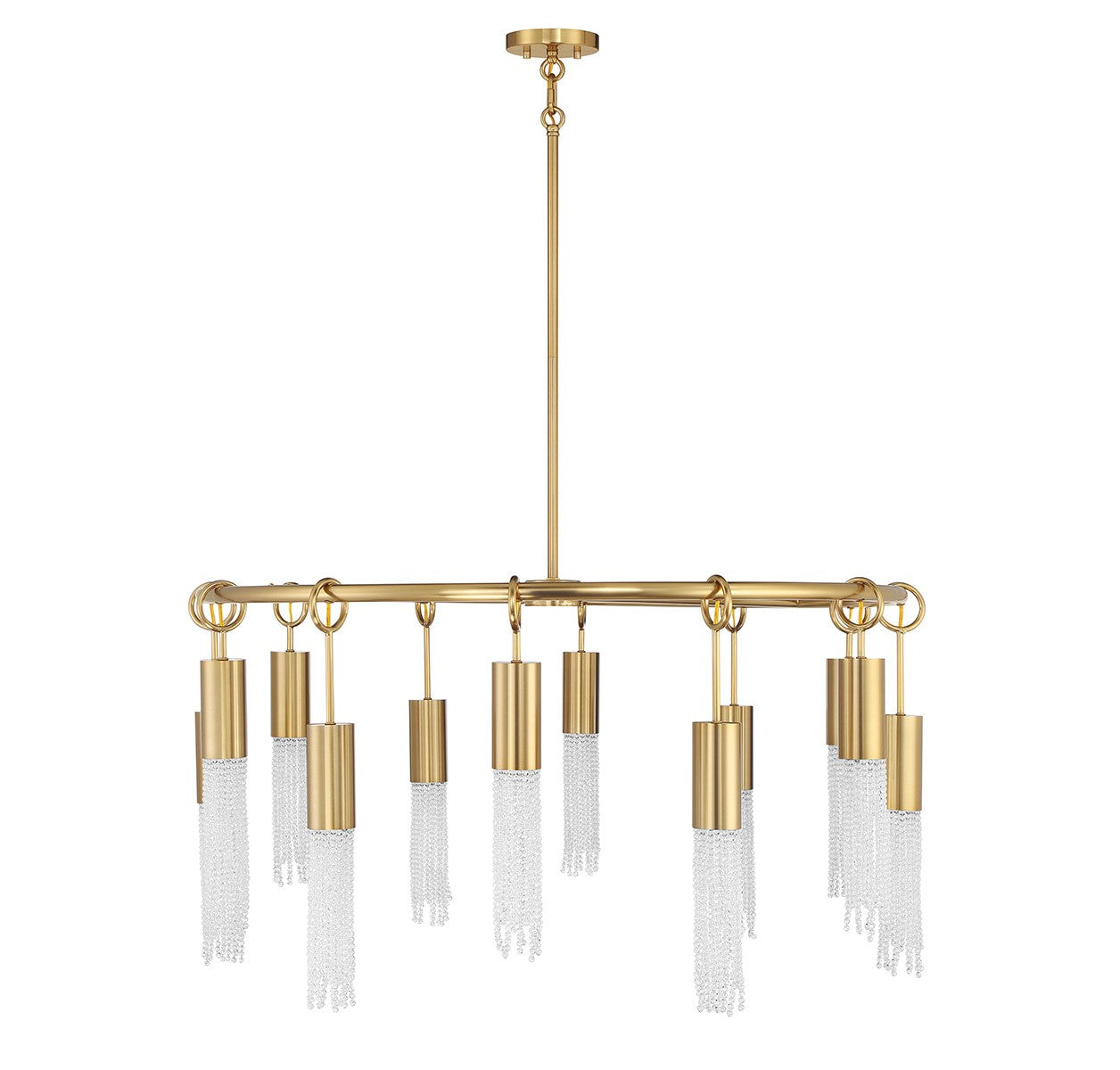 Lustre Chelsea à 12 lumières en laiton chaud