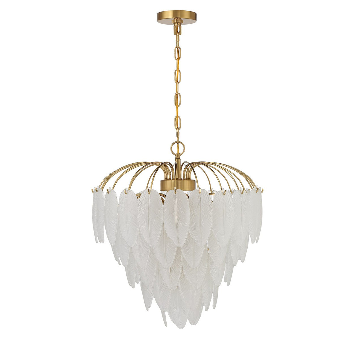Boa Six Light Chandelier in Warm Brass