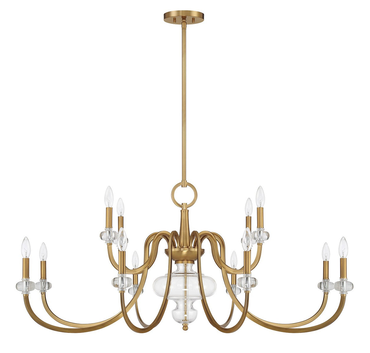 Bergdorf 12 Light Chandelier in Warm Brass
