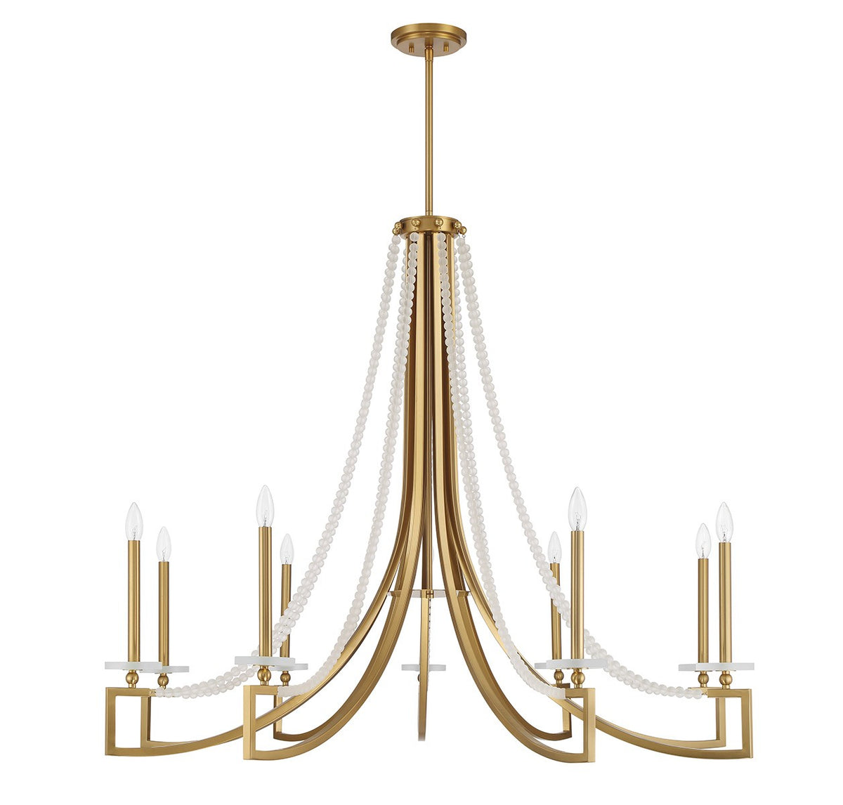 Helen Nine Light Chandelier in Warm Brass