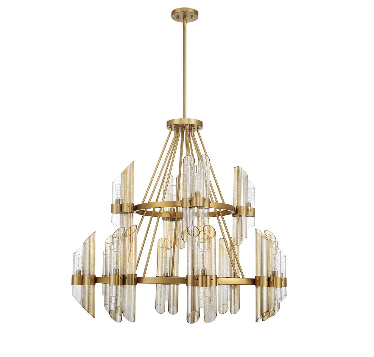 Lustre Biltmore à 12 lumières en laiton chaud