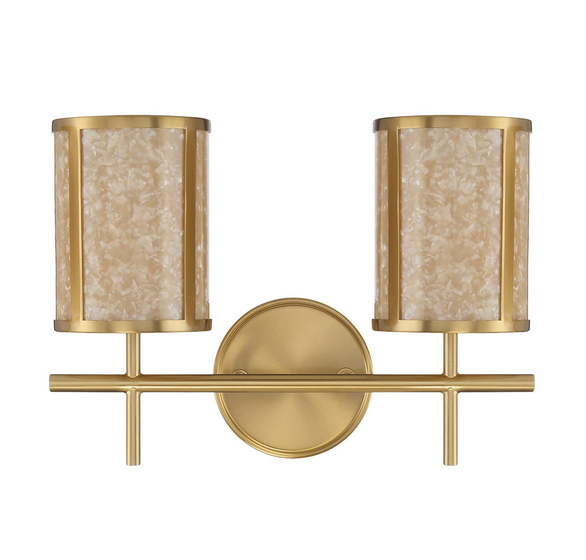 Camden Two Light Bathroom Vanity in Warm Brass
