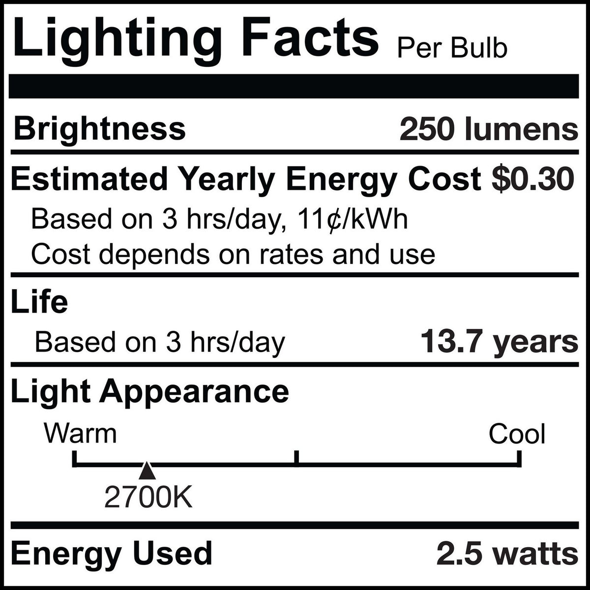 3 Light Bulb in Clear