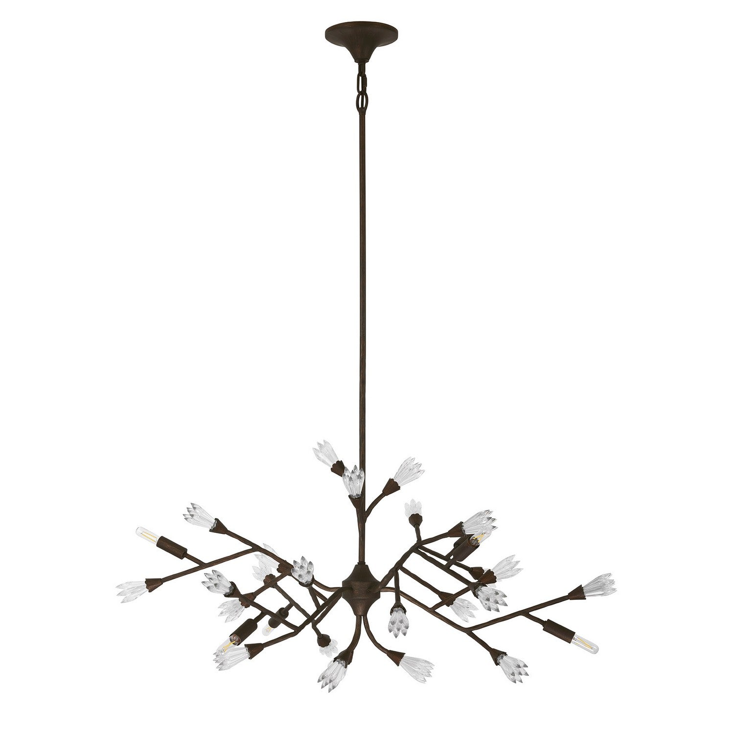 Lustre Malinda à six lumières, finition écorce