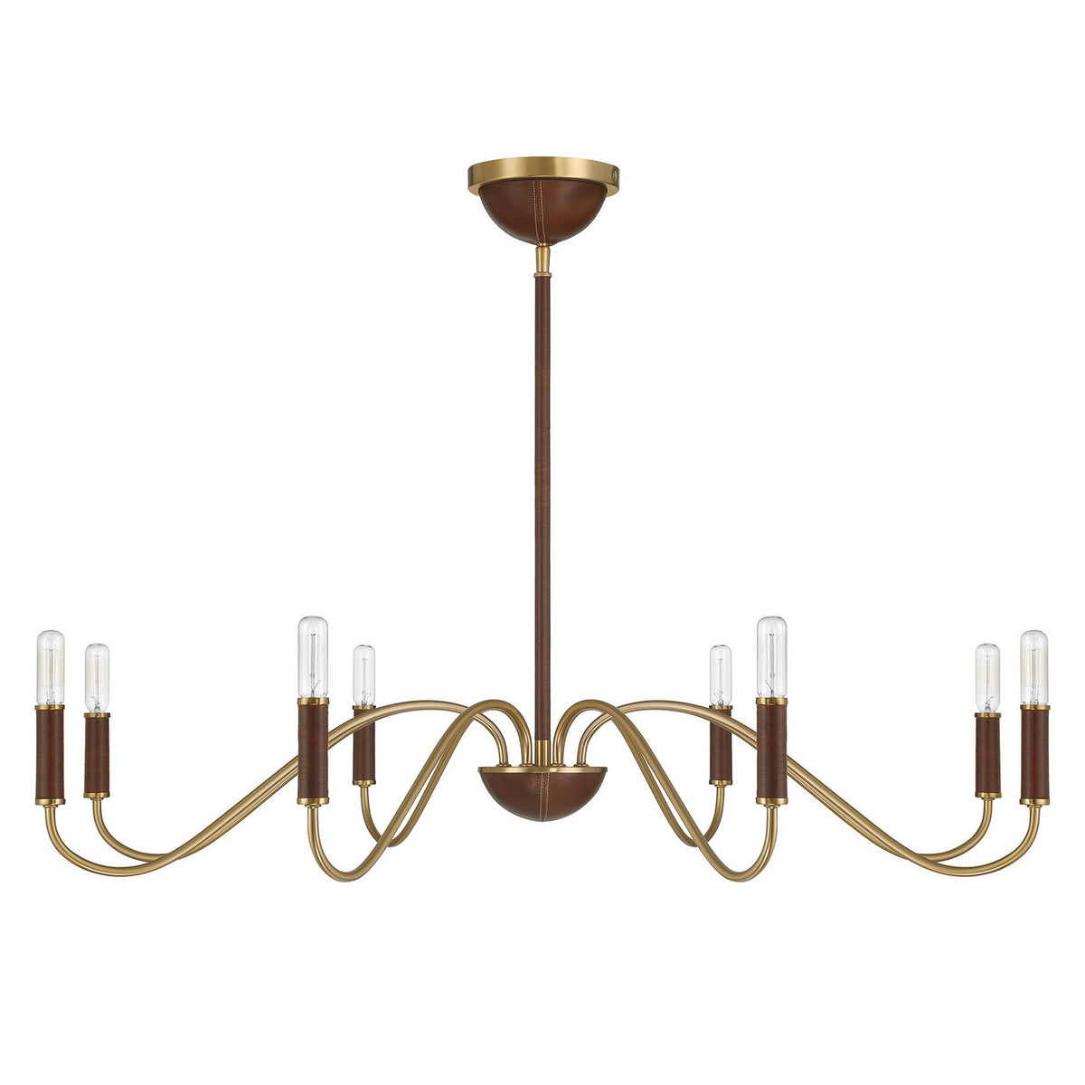 Abeline Eight Light Chandelier in Warm Brass