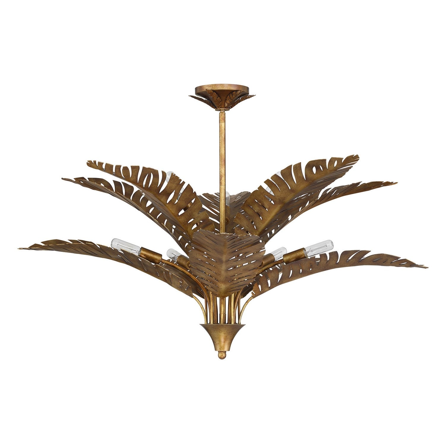 Palmera Ten Light Chandelier in Gold Vein