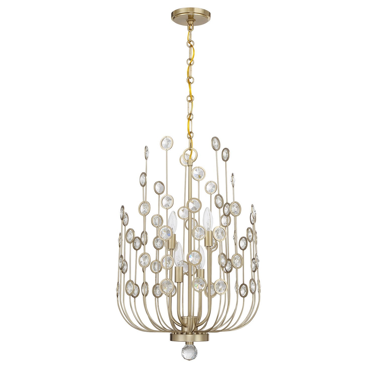 Lustre Irina à quatre lumières en laiton noble