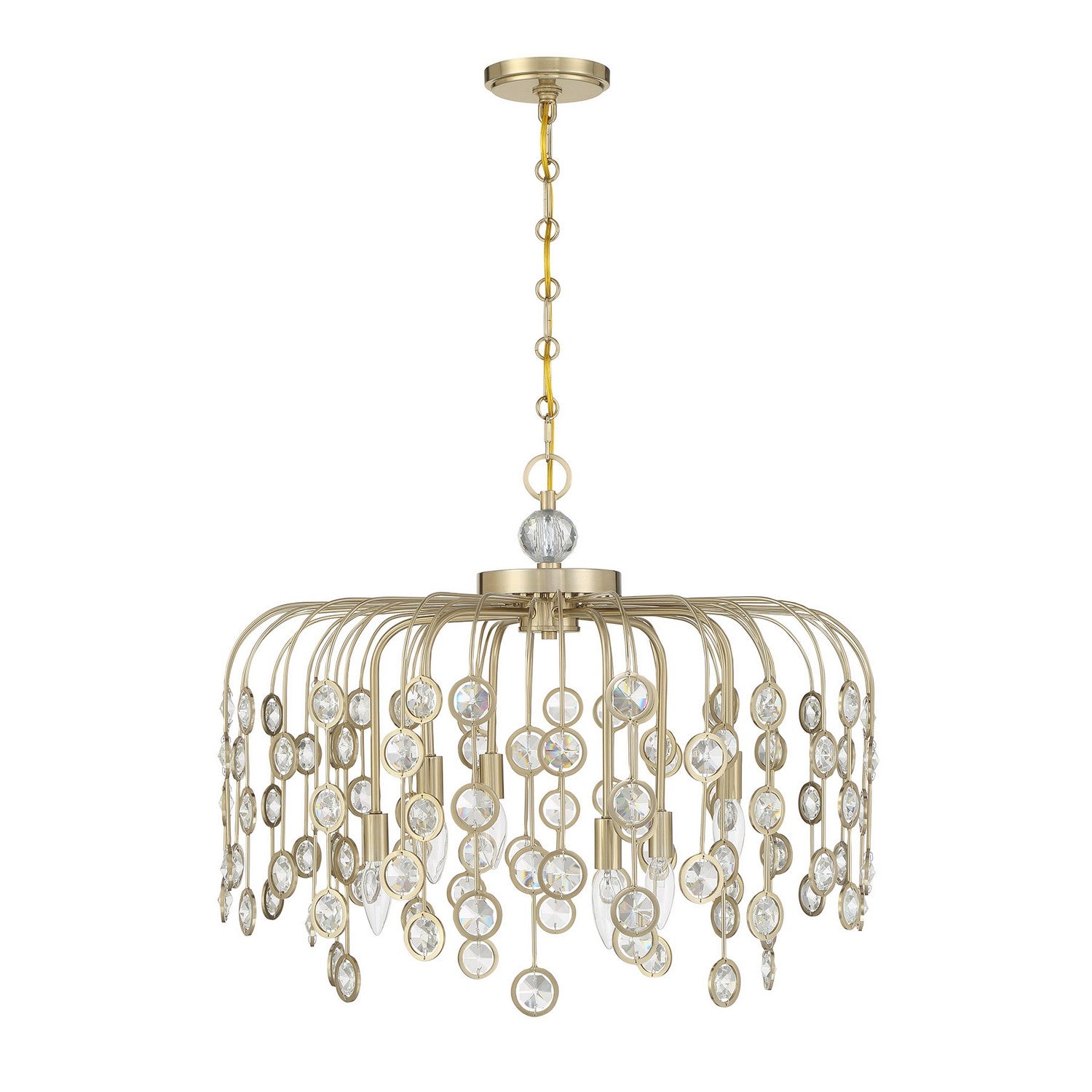 Lustre Irina à six lumières en laiton noble