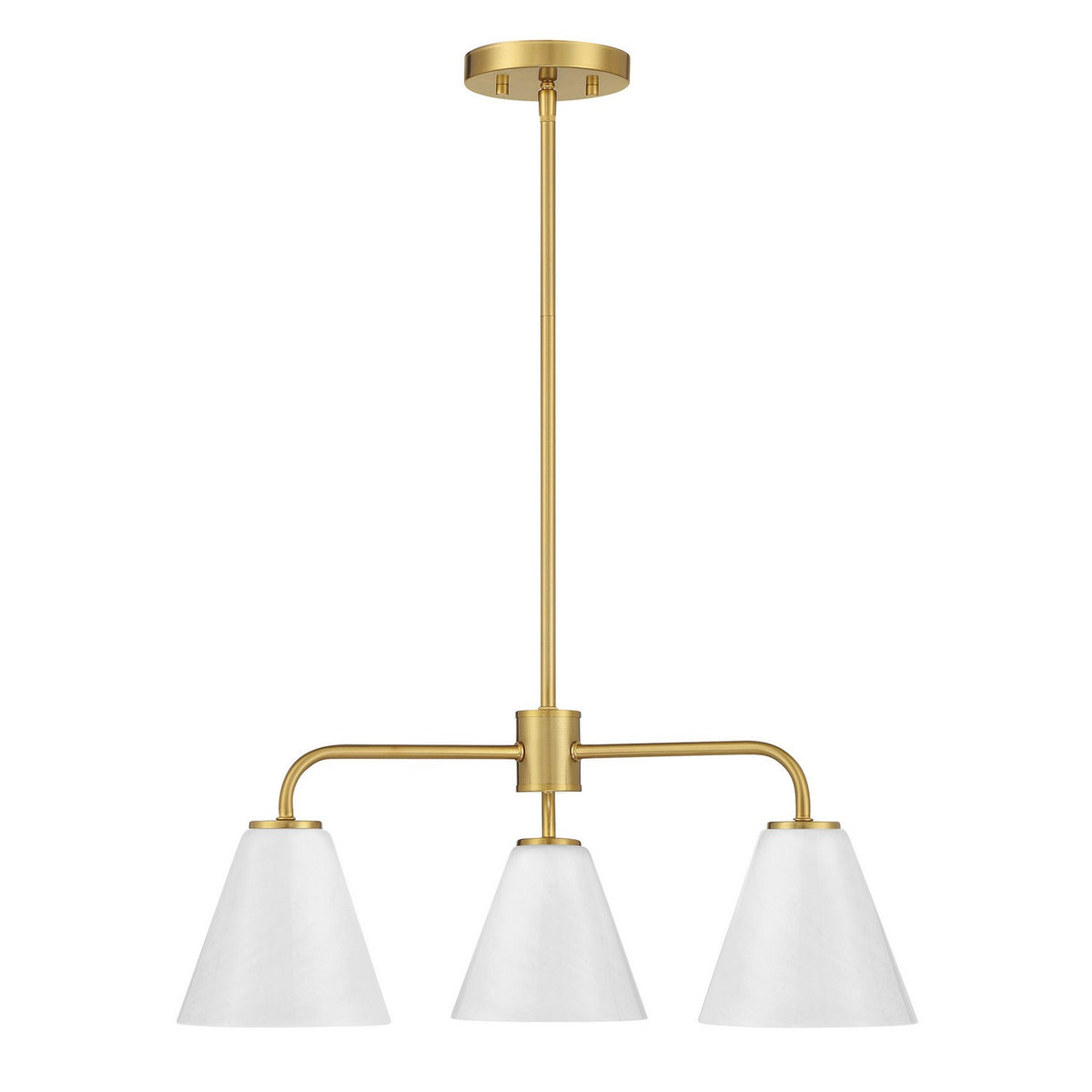 Blair Three Light Chandelier in Warm Brass