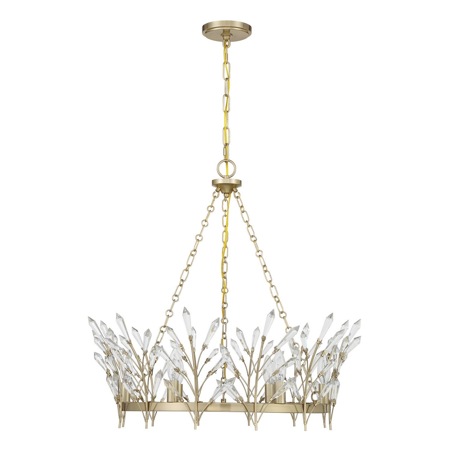 Orianna Six Light Chandelier in Noble Brass
