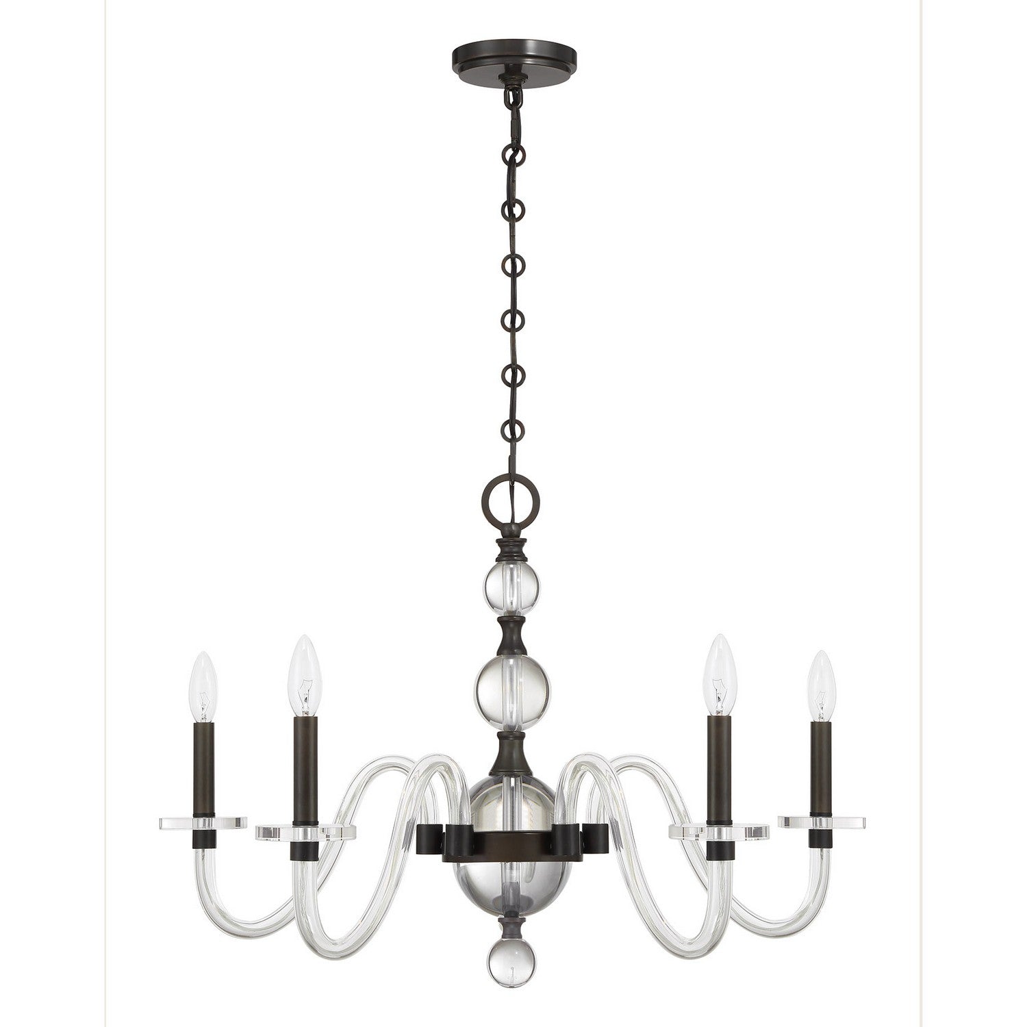 Lustre Aragon à cinq lumières en bronze méditerranéen
