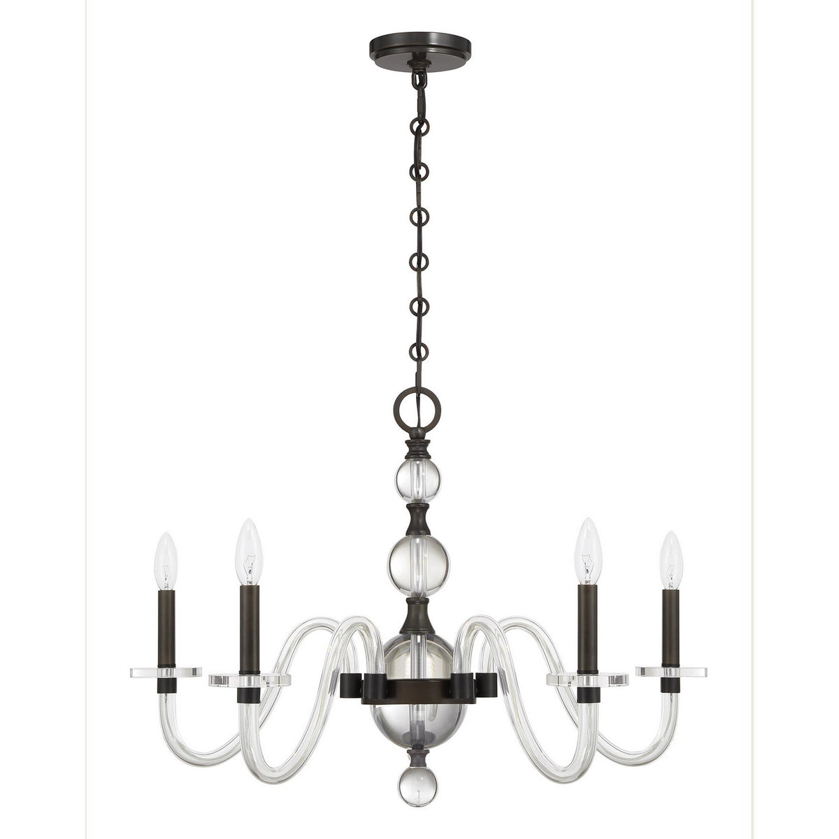 Aragon Five Light Chandelier in Mediterranean Bronze