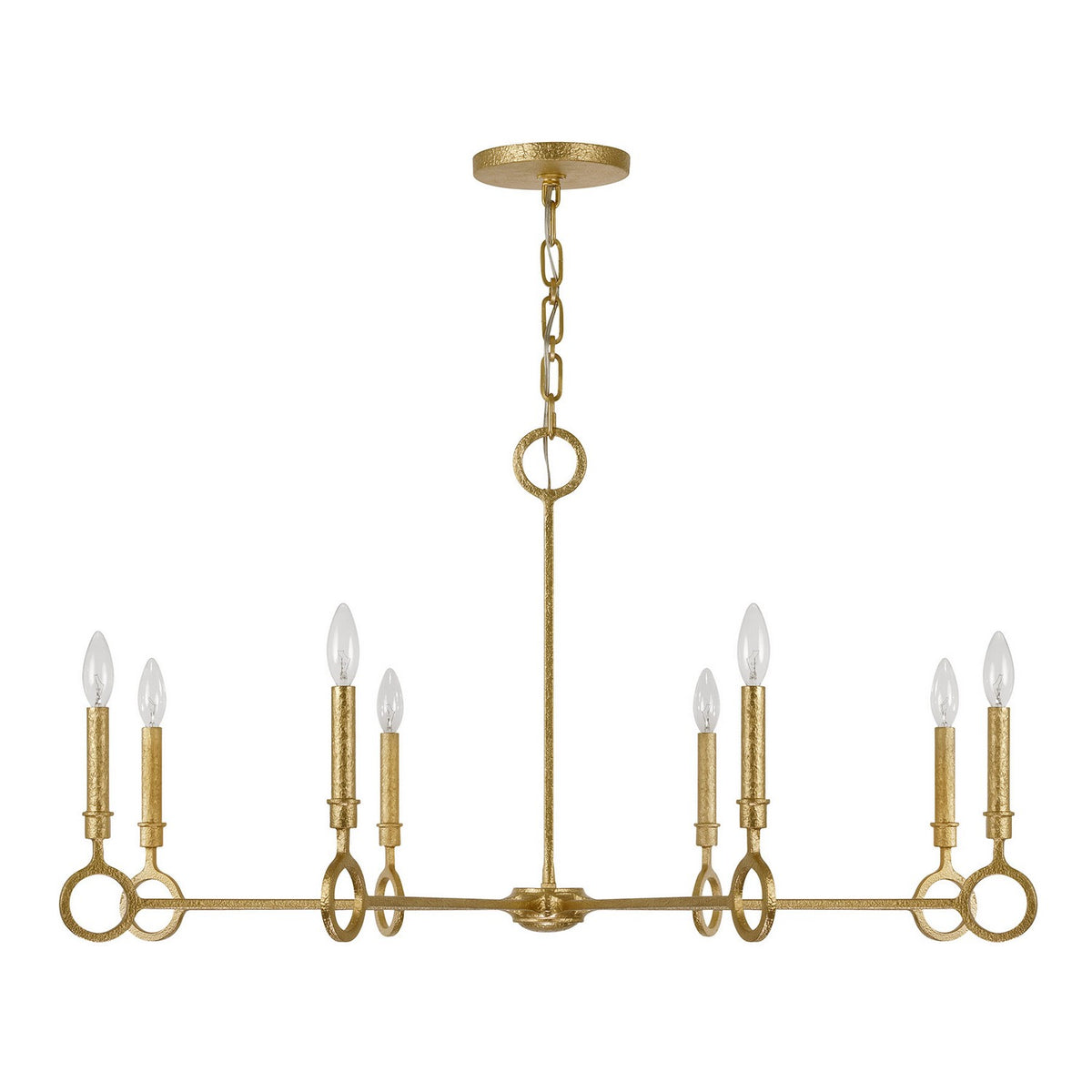 Noah Eight Light Chandelier in Gold Armory