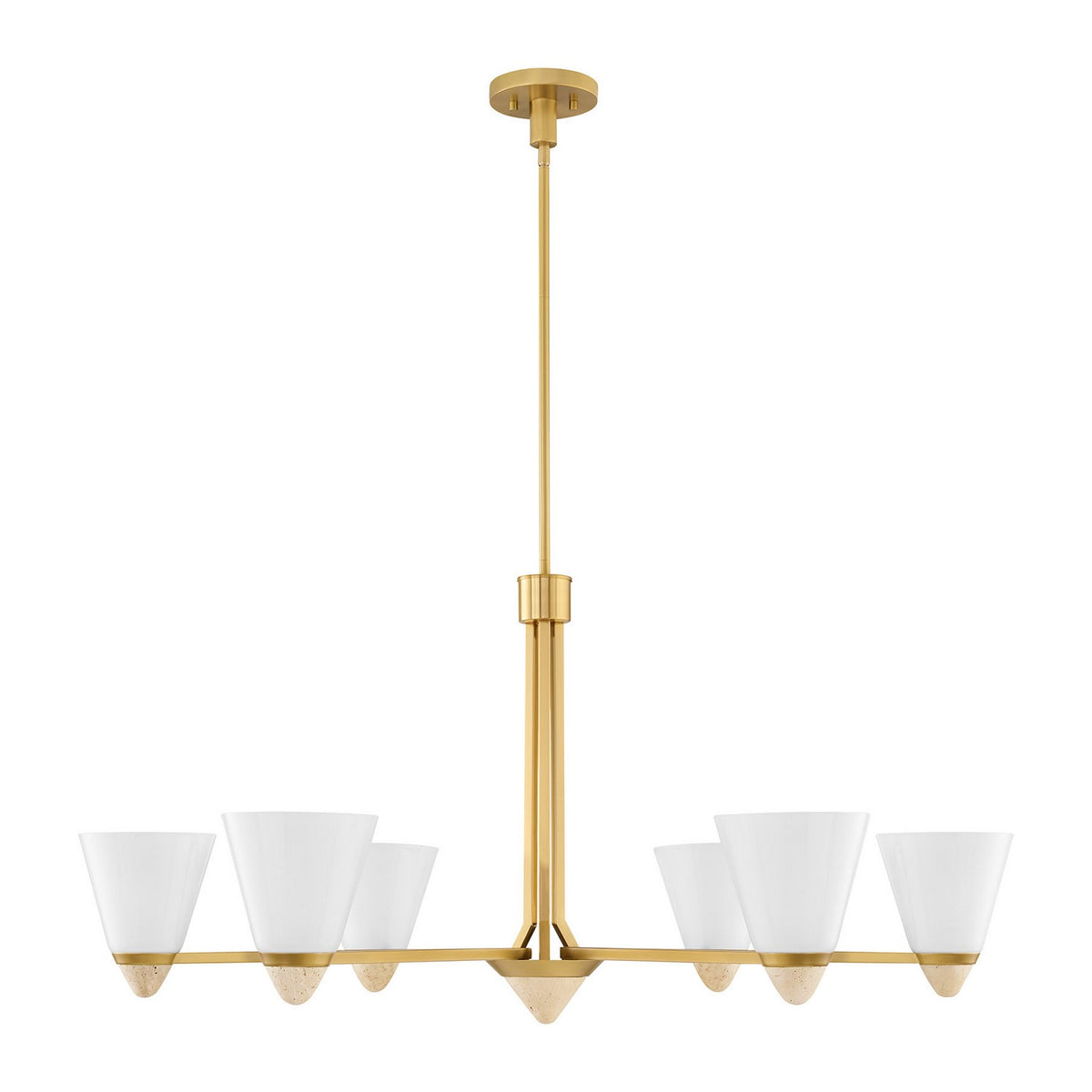 Kohlman Six Light Chandelier in Warm Brass