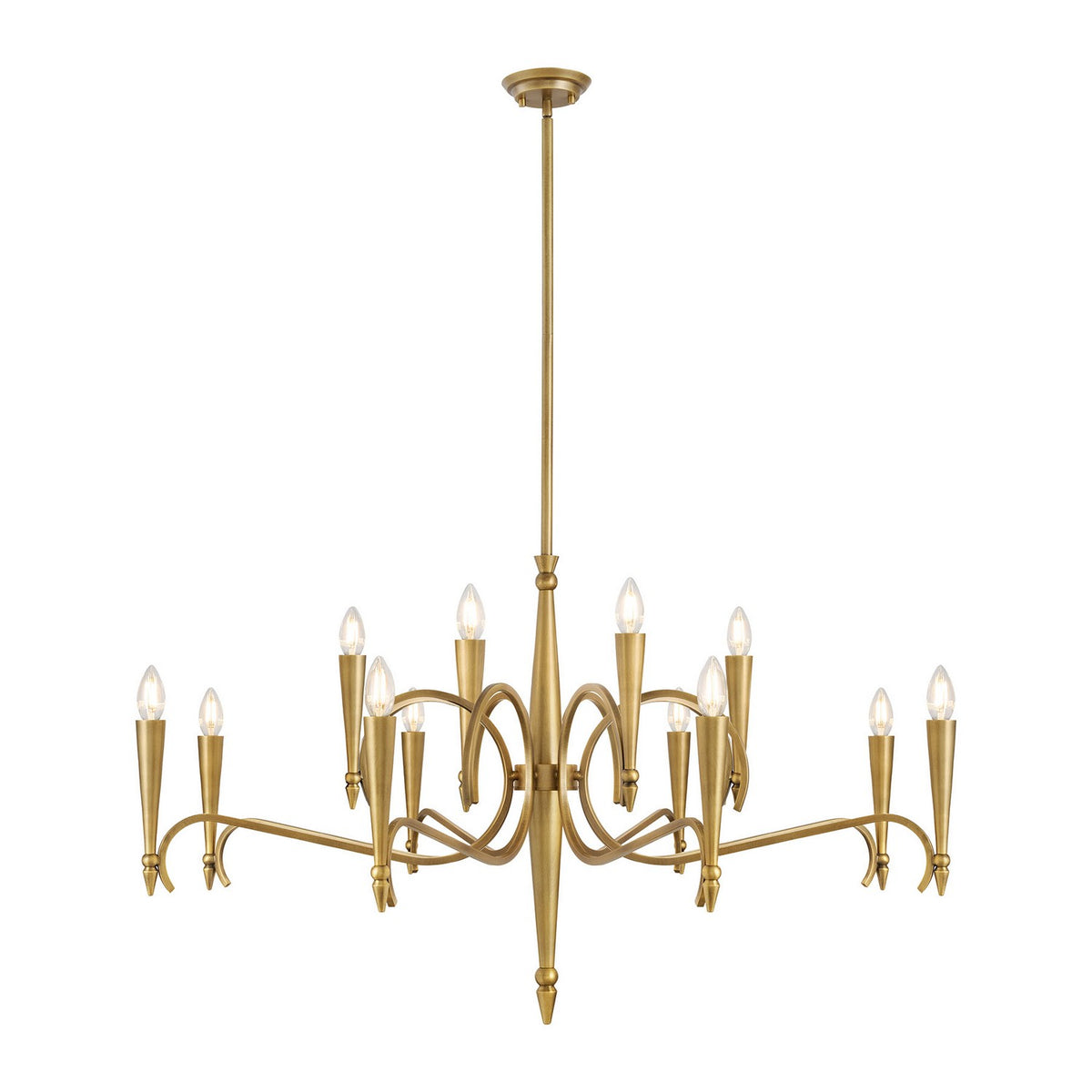 Tremont 12 Light Chandelier in Riviera Brass