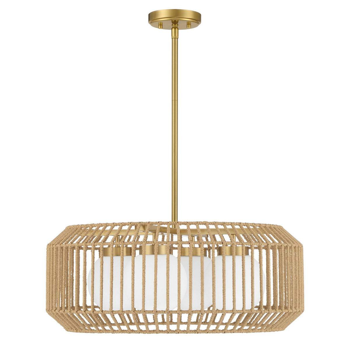 Pastis Four Light Pendant in Warm Brass