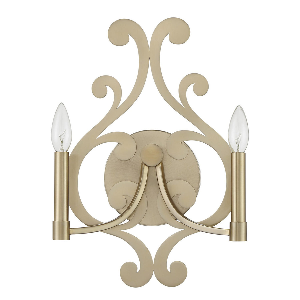 Lombard Two Light Wall Sconce in Noble Brass