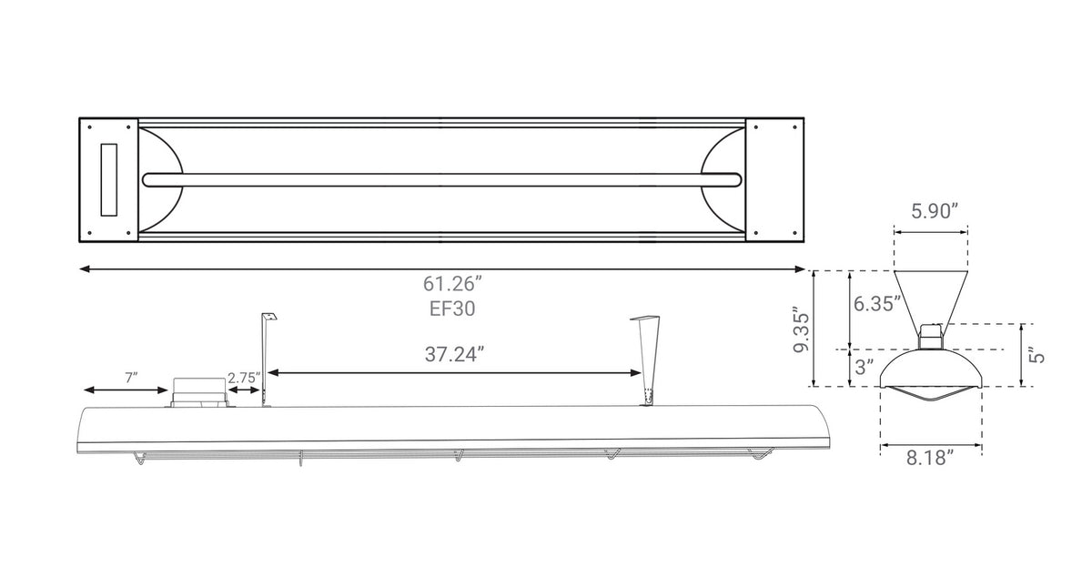 EF30 Series Electric Patio Heater in Black
